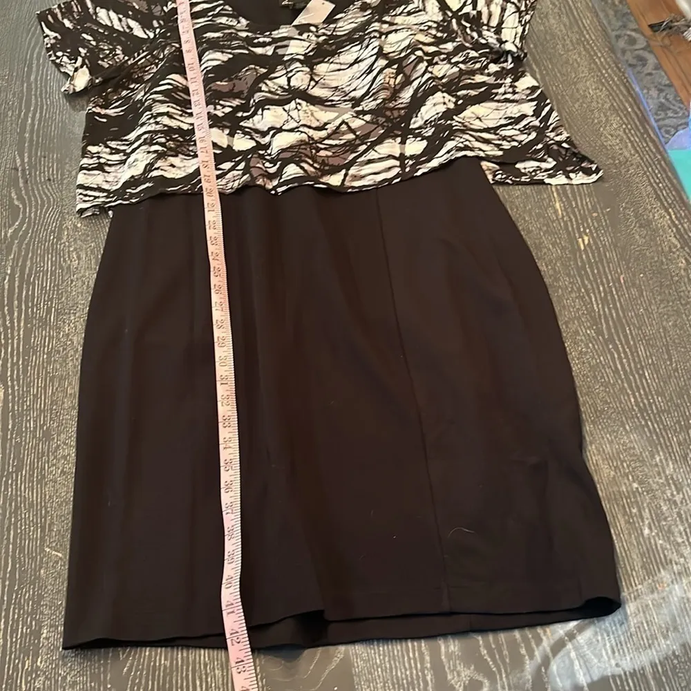 Lane Bryant black & white dress w/ abstract print top size 20 NWT - Image 4