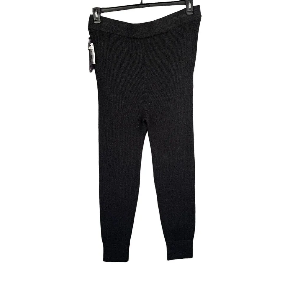 Black Tape SZ X Sweater Joggers Pants Pockets Stretch Ribbed Charcoal Gray New - Image 2