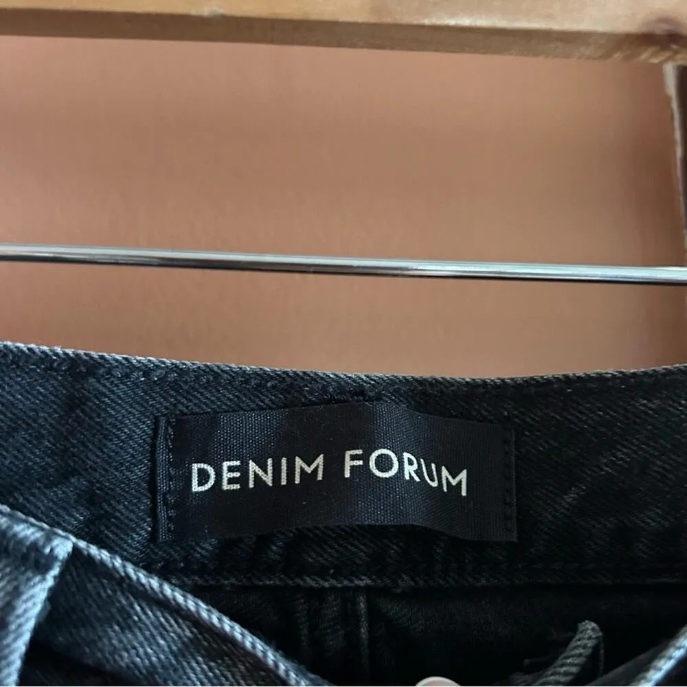 Denim Forum Aritzia‎ The Ex Boyfriend Short Distressed Black 100% Cotton Size 26 - Image 3