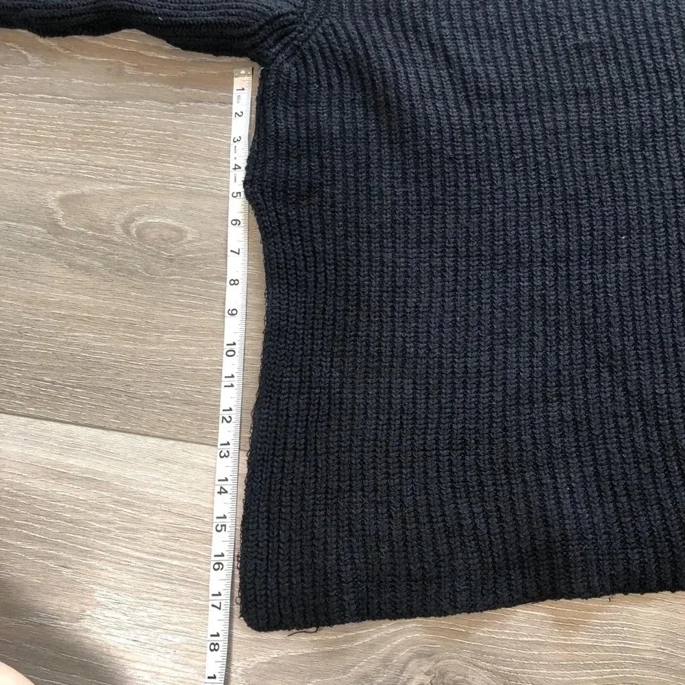 For The Republic Black Chunky Knit Turtleneck Long Sleeve Sweater Womens Size S - Image 4