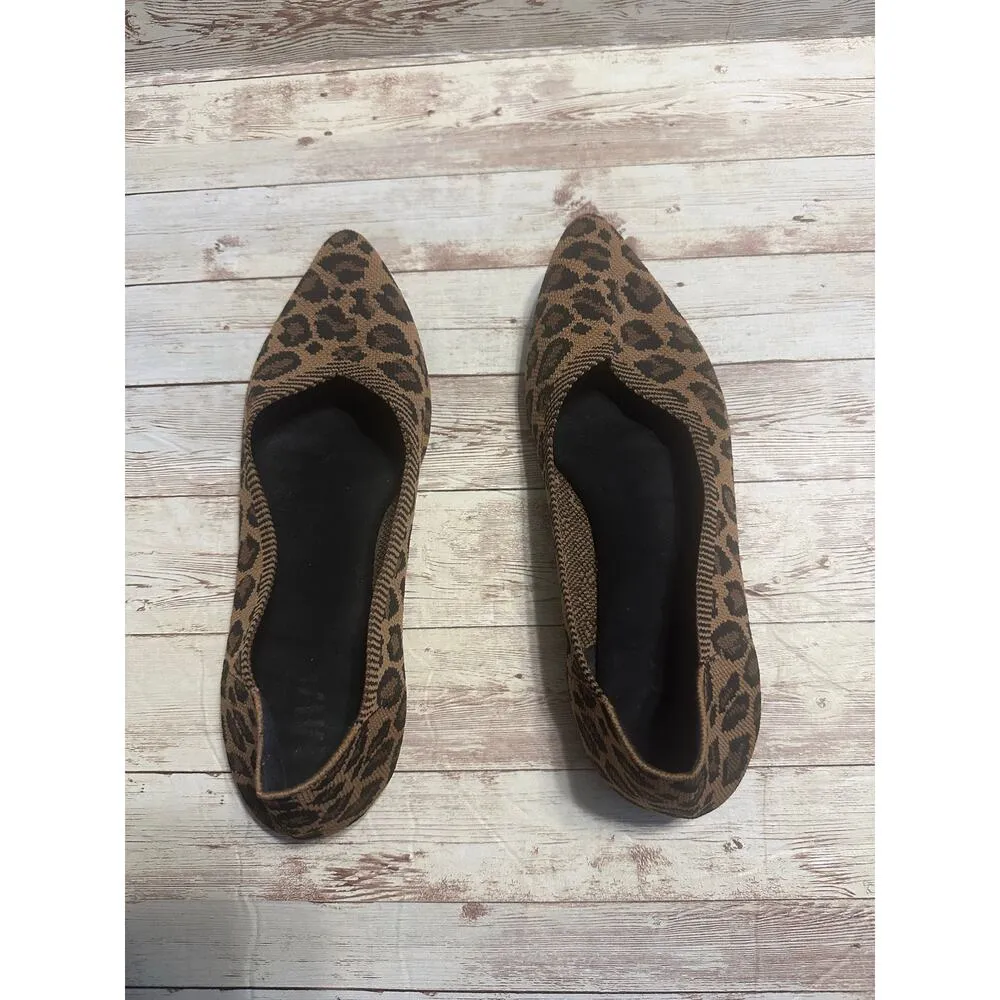 MIA Leopard Pointed Flats Women's Size 8 Washable Brown Black Animal Casual - Image 3