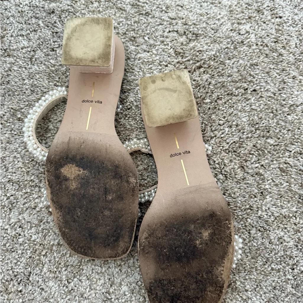 Dolce Vita Pearl Embellished Sandals - Image 2