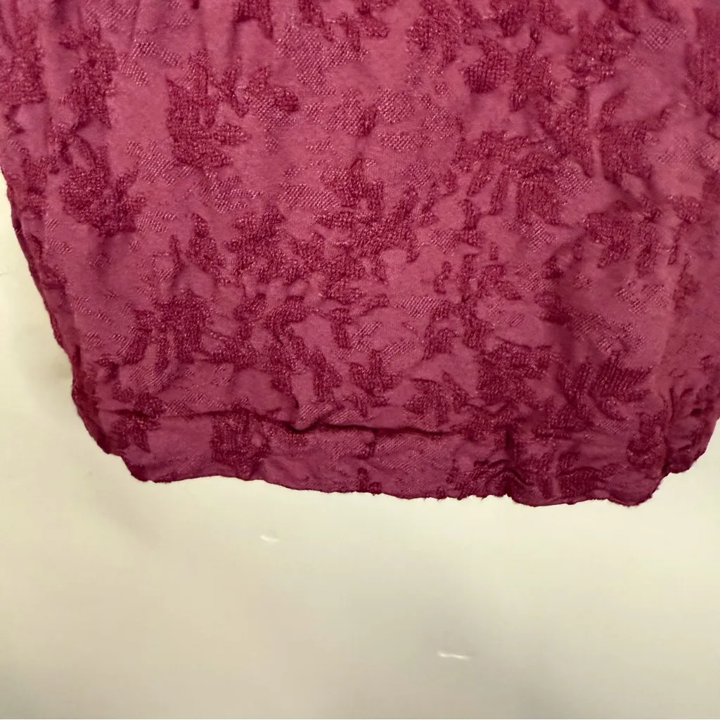 Anthropologie Textured Zene Semless Tank Strappy Top Size Small Burgundy‎ NEW - Image 3