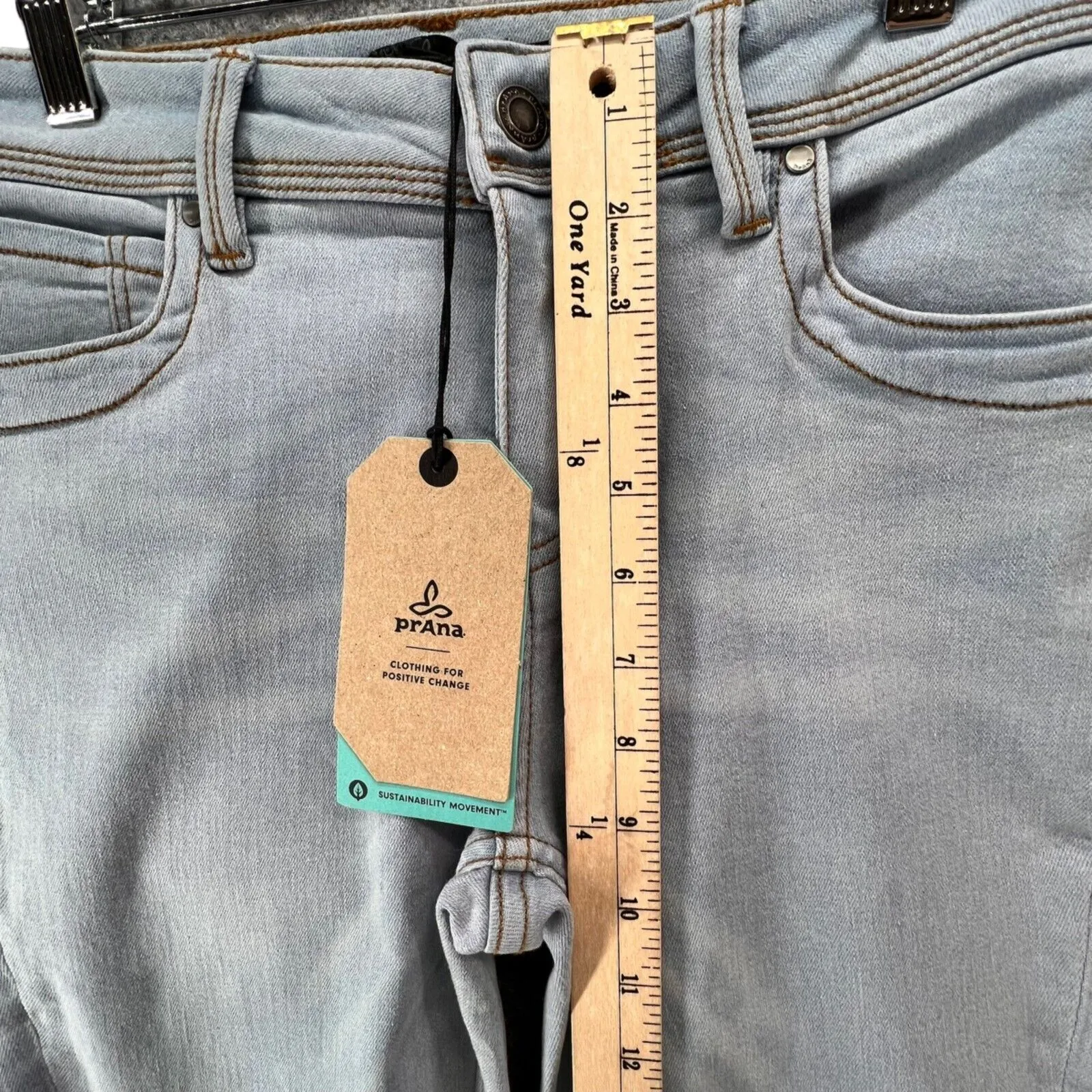 Prana Soma Jeans Womens 28 Blue Light Wash Organic Stretch Denim Skinny Slim NEW - Image 6