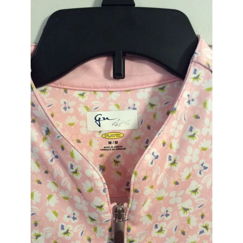 Greg Norman Play Dry Sleeveless Golf shirt Floral Print M Pink - Image 5