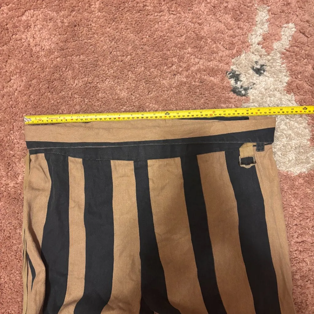 Free People Majorie High Waist Palazzo Pants Striped WideLeg Tie Boho Small READ - Image 10