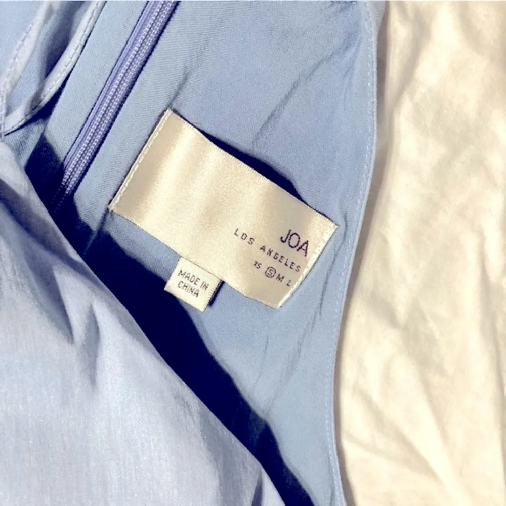 J.O.A. Light Blue High Neck Faux Wrap Dress - Image 5