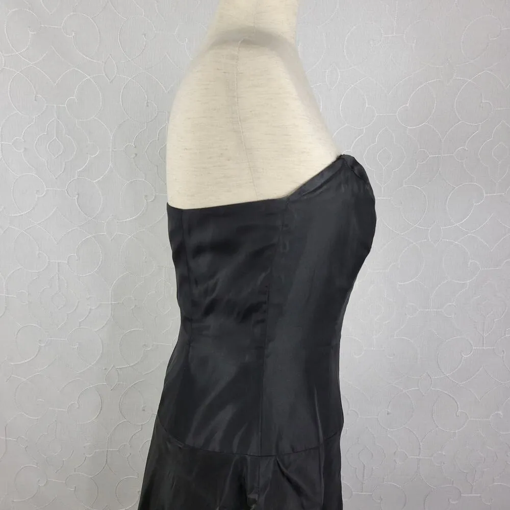 Bill Levkoff Womens Strapless Dress 4 Black A line LBD Bridesmaid Formal - Image 4