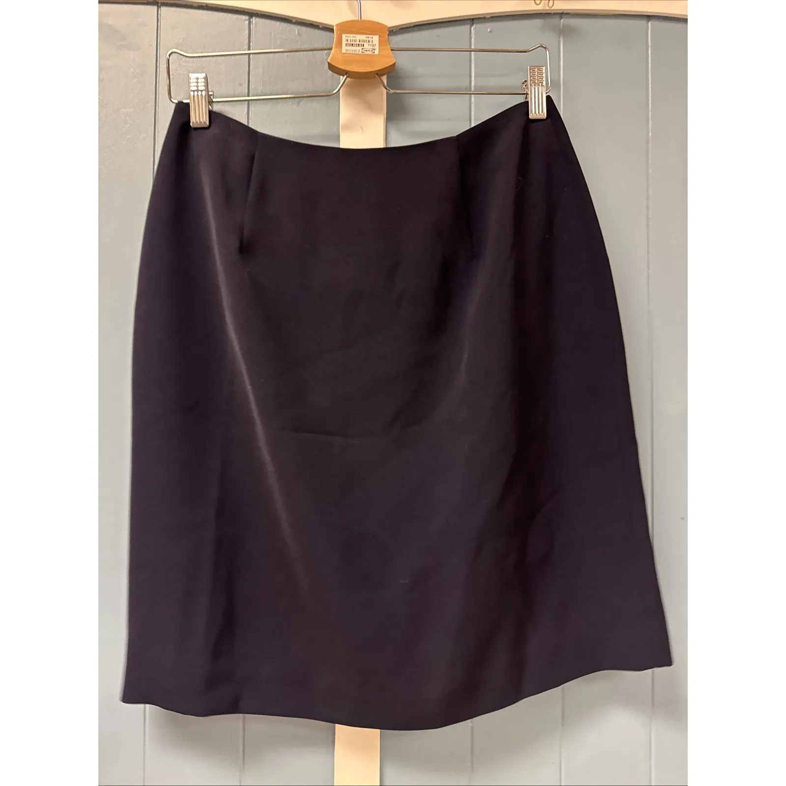 Vtg Charter Club Women's 10 Navy‎ Blue Lined Dressy Wrap SKIRT Straight Korea - Image 4