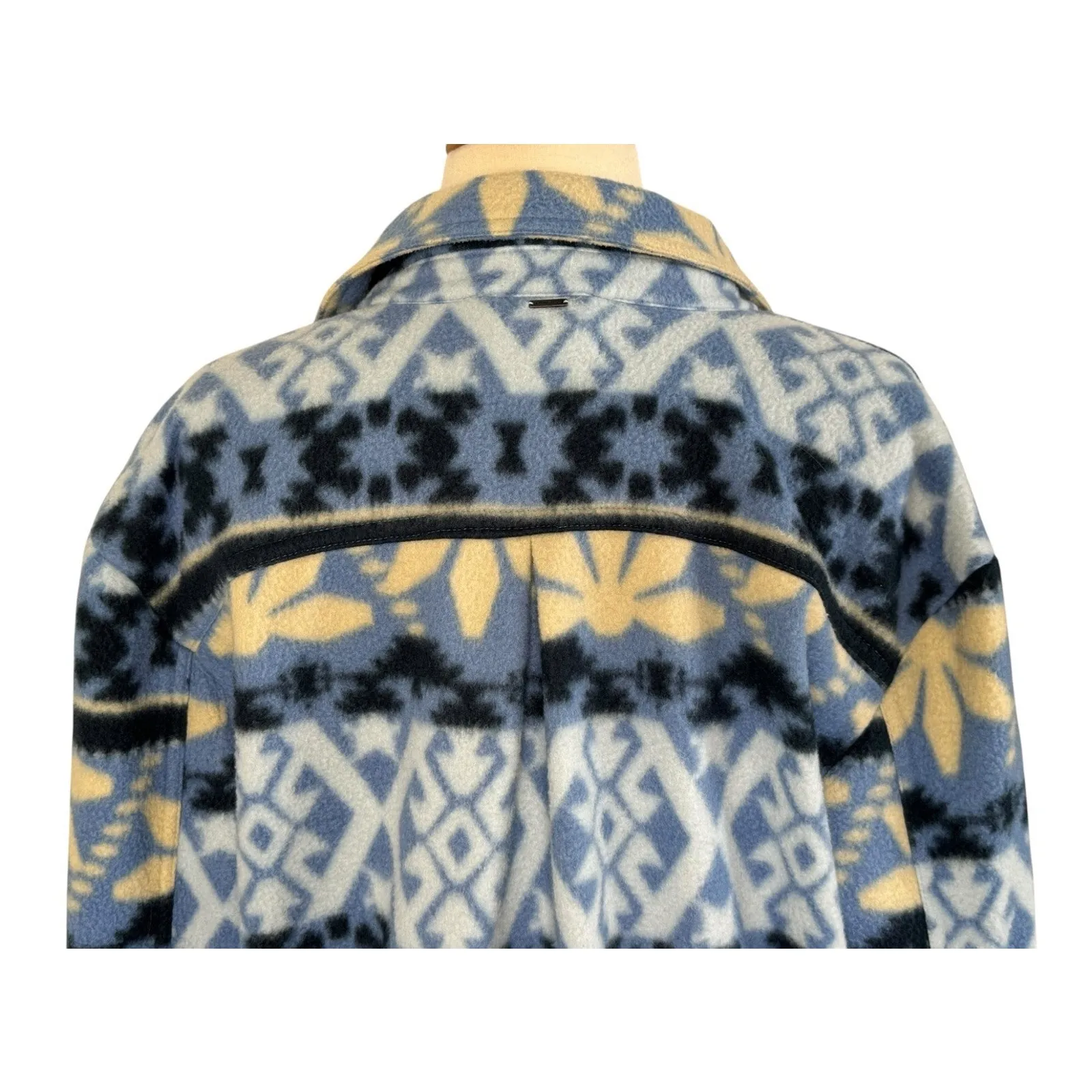 O’NEILL Collin's Oversized Superfleece Shacket Skater Surf Tribal Print Size S - Image 11