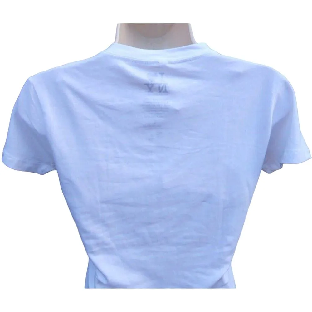 NWT I Heart NY Tee, Women's Size L, Beaded, White, Short Sleeve, V - Image 5