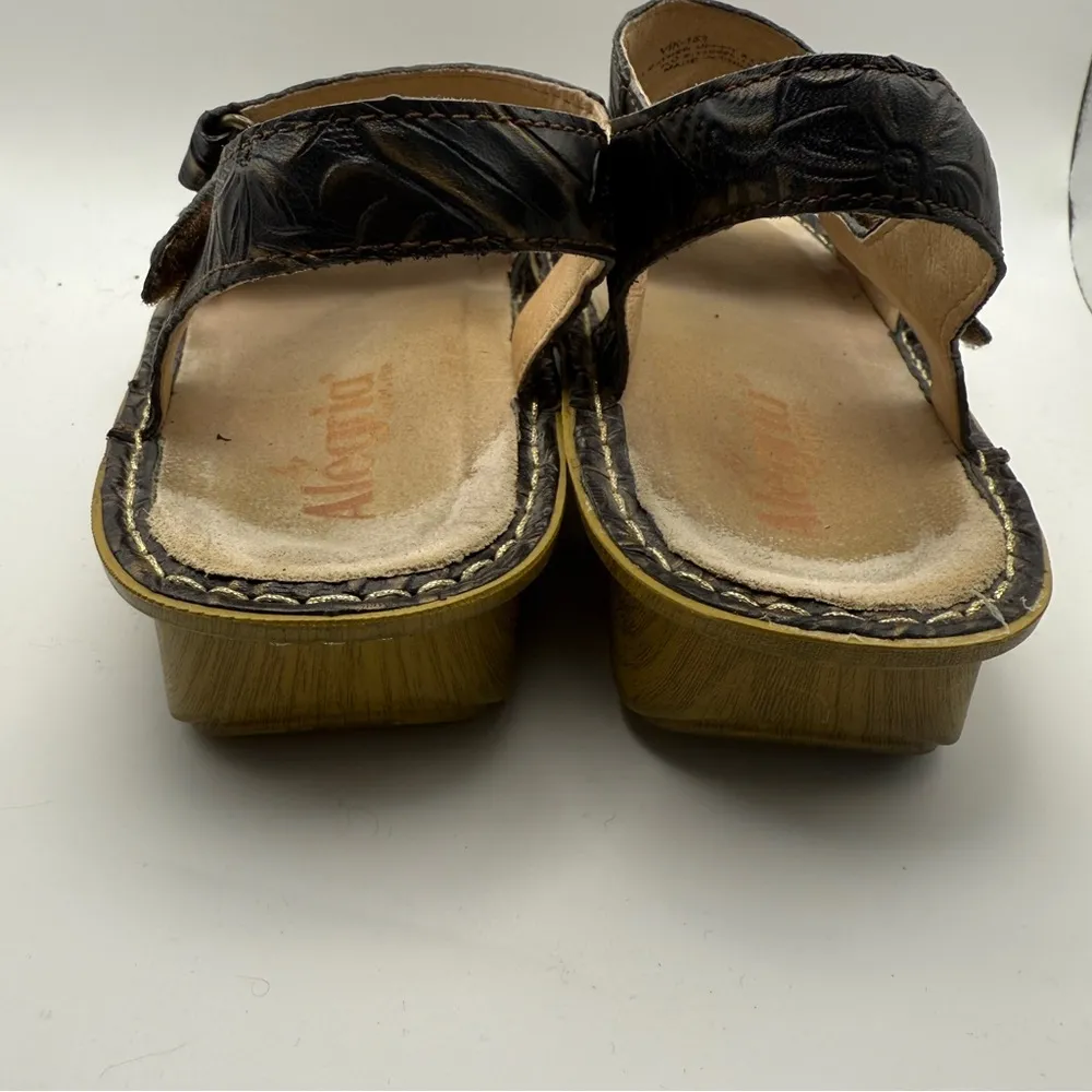 Alegria Sandals Viki Country Rd Vik-153 Brown  Size 7/38 Leather Women’s - Image 3