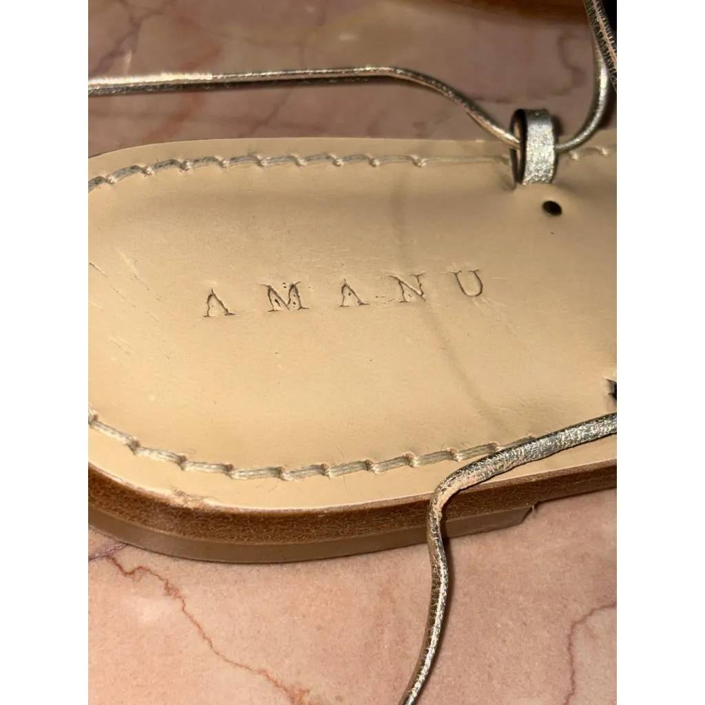 Amanu Serengeti Sandals in Champagne 39 US 9 With Box Womens Flats Tan Size 8 - Image 9