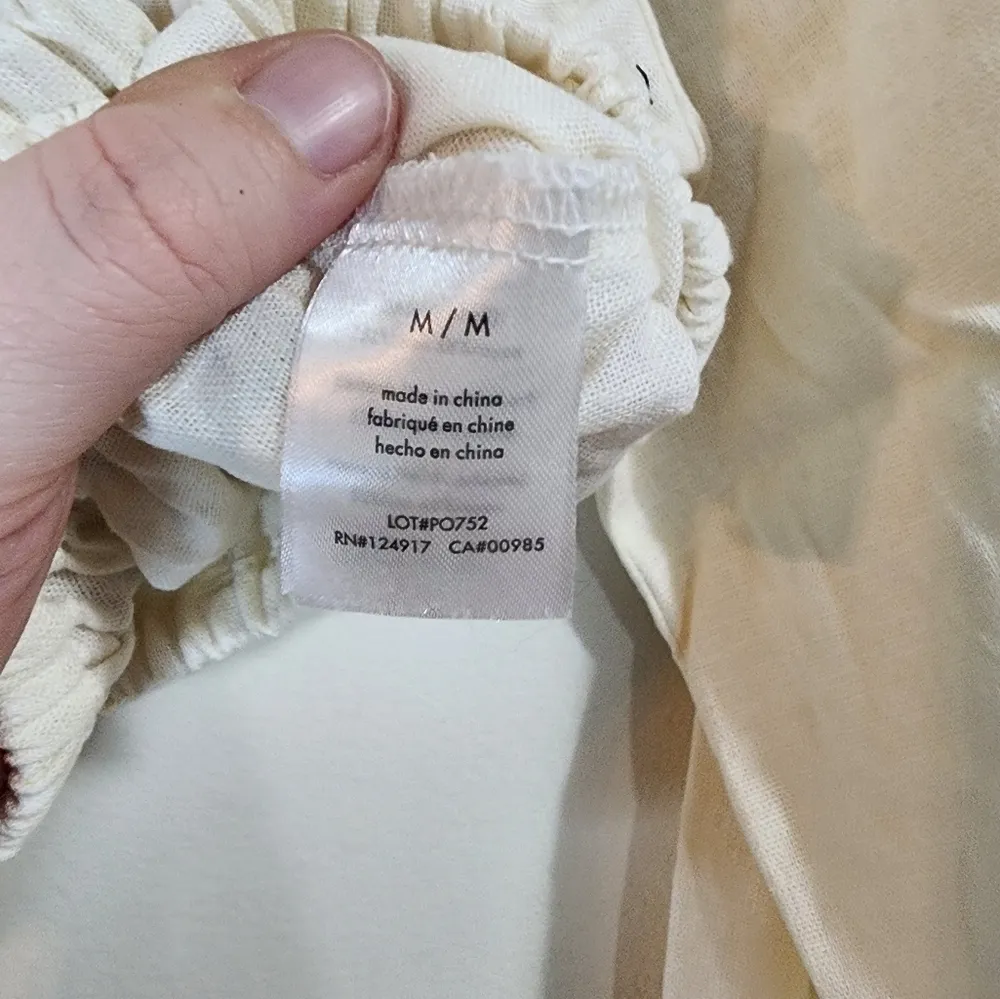 NEW WeWoreWhat Off The Shoulder Linen Blend Cropped Women Medium Blouse‎ - Image 7