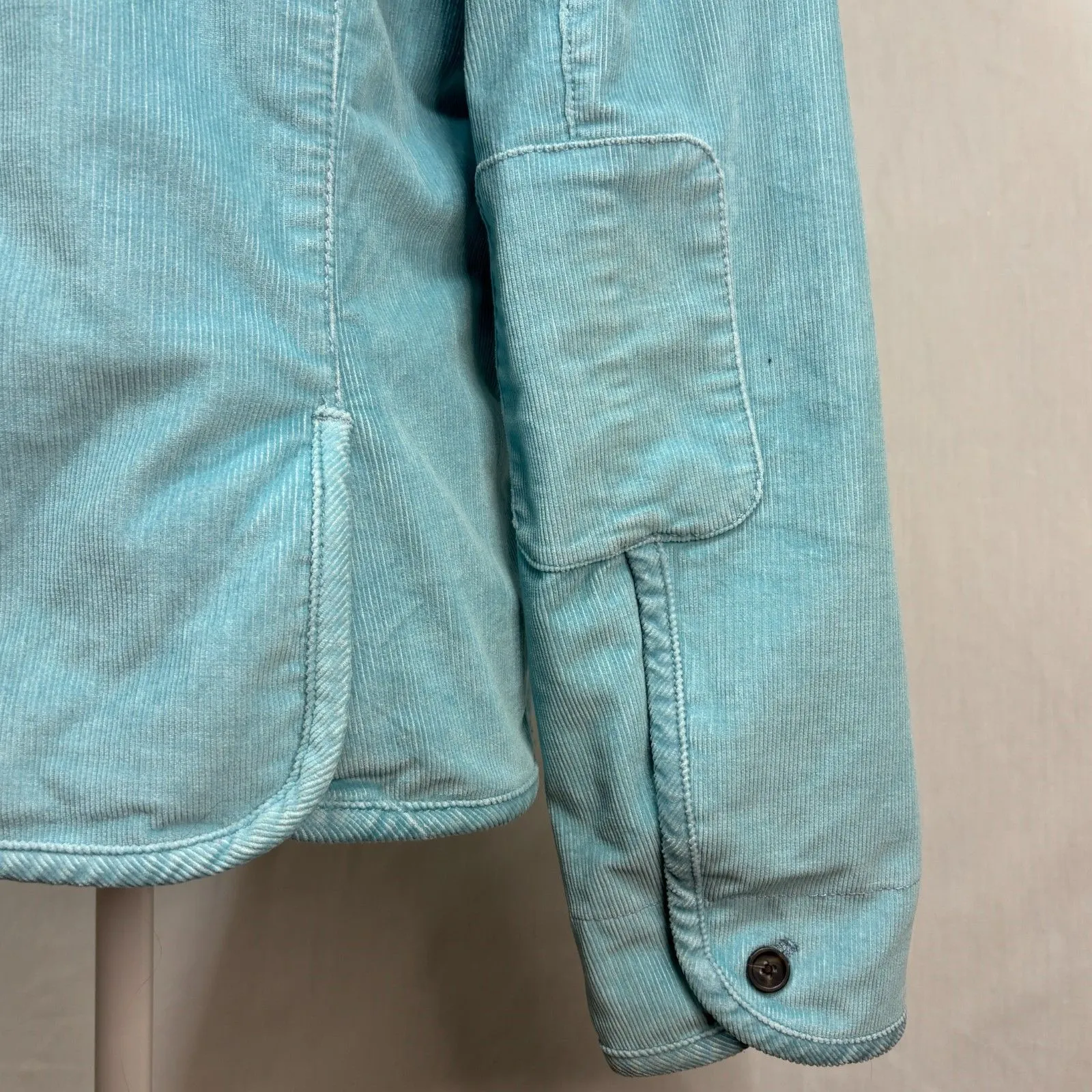 Vtg GAP Womens Corduroy Blazer Jacket Turquoise Y2K 2005 Preppy Academia Sz 12 Blue - Image 5