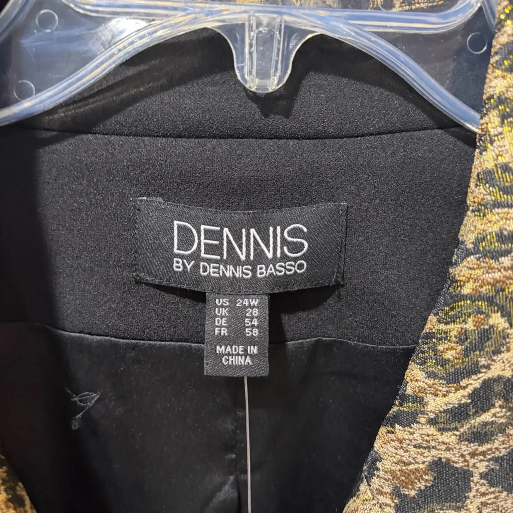 Dennis Basso NEW  Double Breasted Jacket with Slight Metallic Leopard Design 24W - Image 6