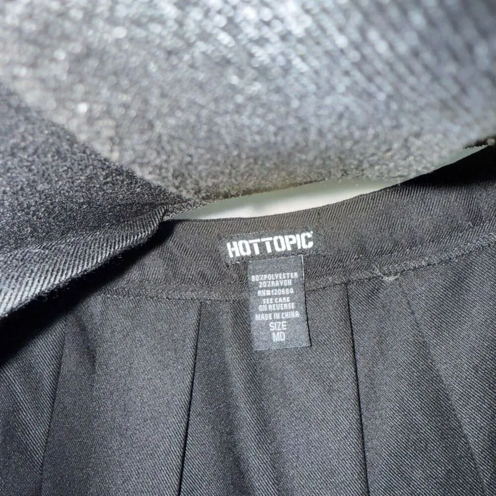 Hot Topic Women’s Medium Black White Pleated Skirt - Image 3