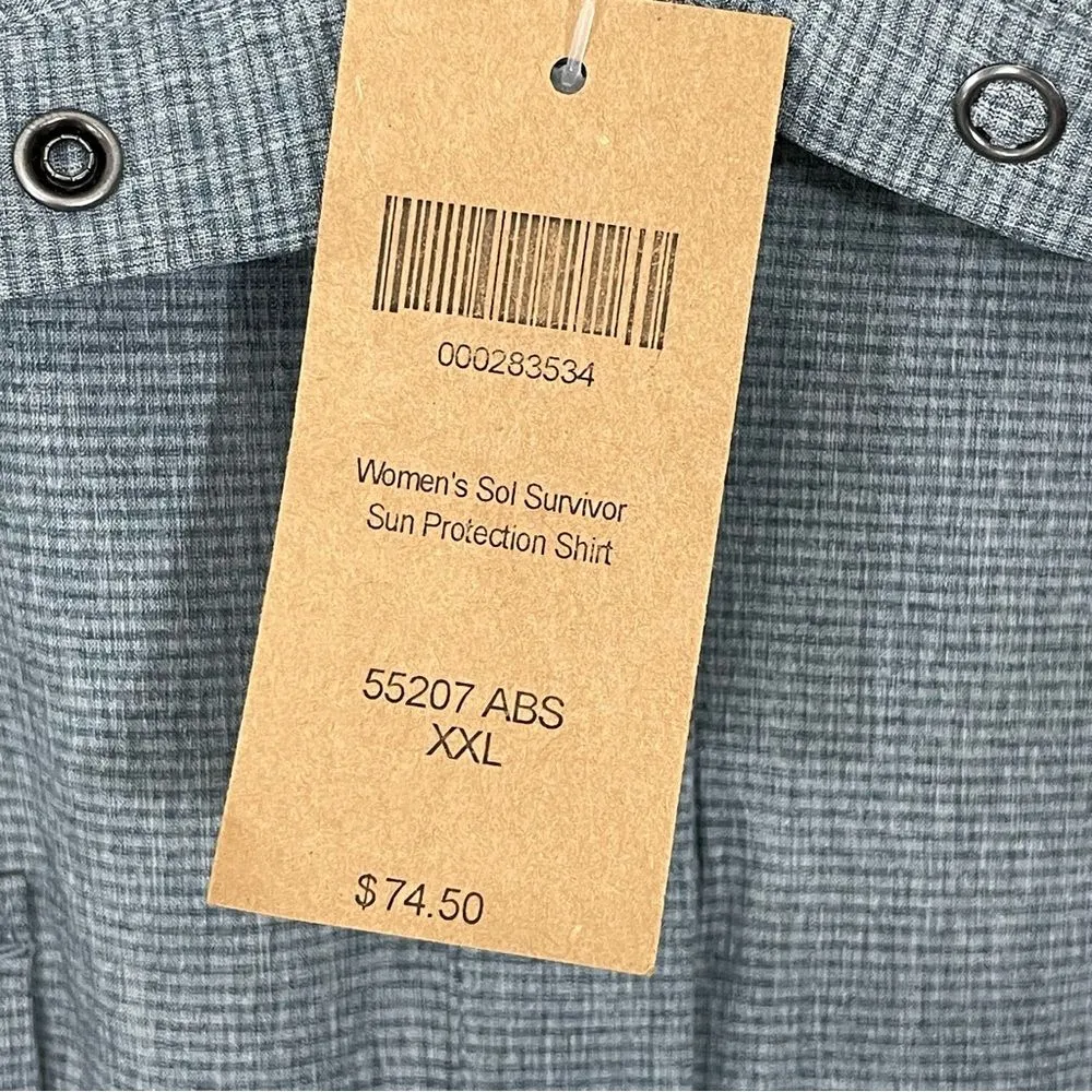 NWT Duluth Trading Co Women's‎ Sol Survivor Sun Protection Shirt 2XL XXL Gray - Image 5
