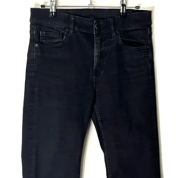 AllSaints Heidi Jeans Women’s Size 29 Black Cropped Flare Raw Hem Mid Rise - Image 3