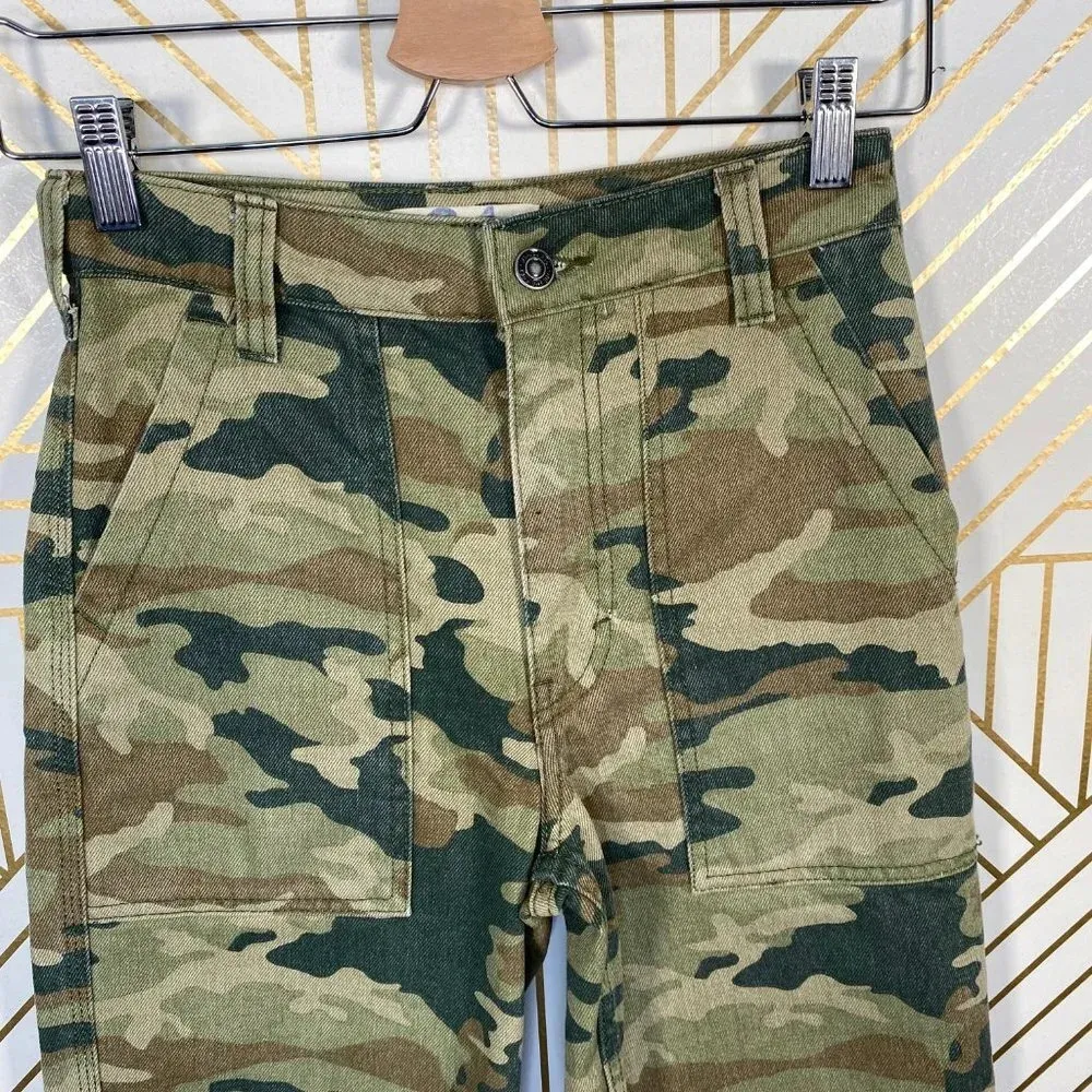 Free People Remy Camouflage‎ Pants in Moss Green - Image 5