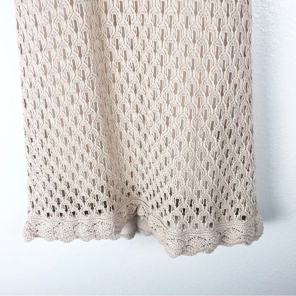 J. CREW Pointelle Sleeveless Crochet Knit Lined Sleeveless Sweater Dress Medium - Image 11