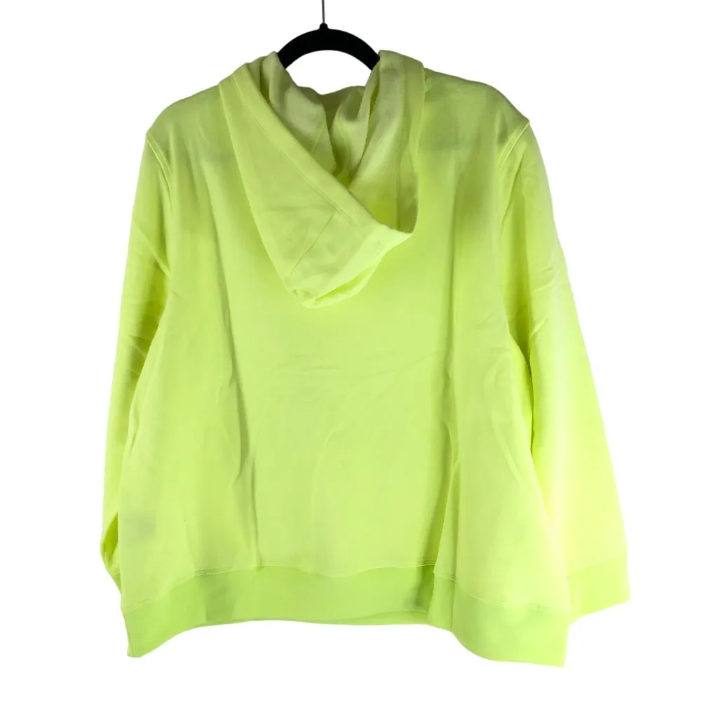 Ideology Womens Pullover Hoodie Pockets Fleece Lined Neon Yellow 2X - Image 2