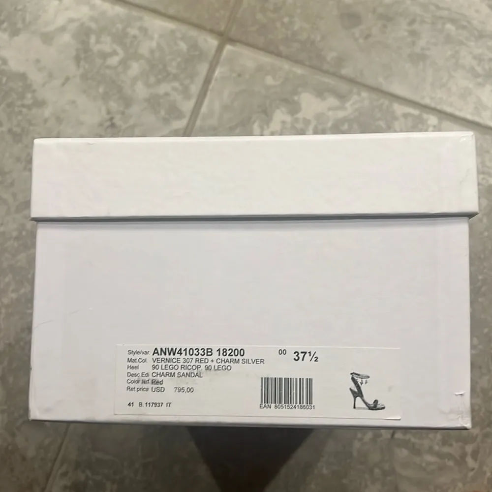 JW Anderson Chain Ankle Strap High Heel Sandals in Red, Size 37.5 New in Box Red - Image 13