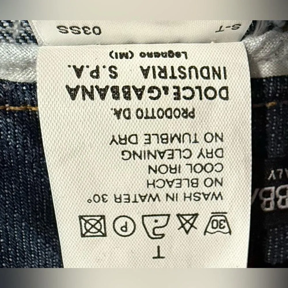 Vintage Dolce & Gabbana Denim Mini Skirt Italia‎ Patch Raw Hem Y2K IT 44 / US 8 - Image 7