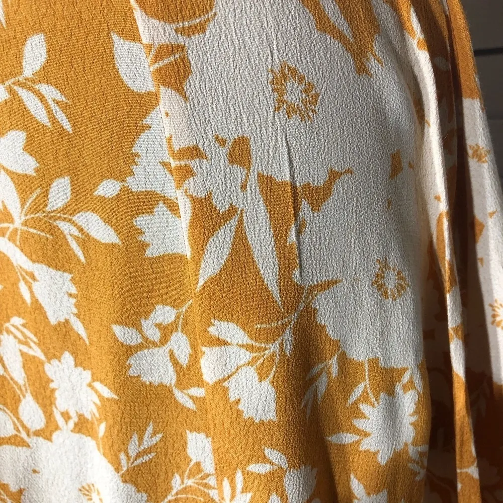 Band of Gypsies Floral hippie boho Midi Dress Cream Orange oversized sz XS - Image 12