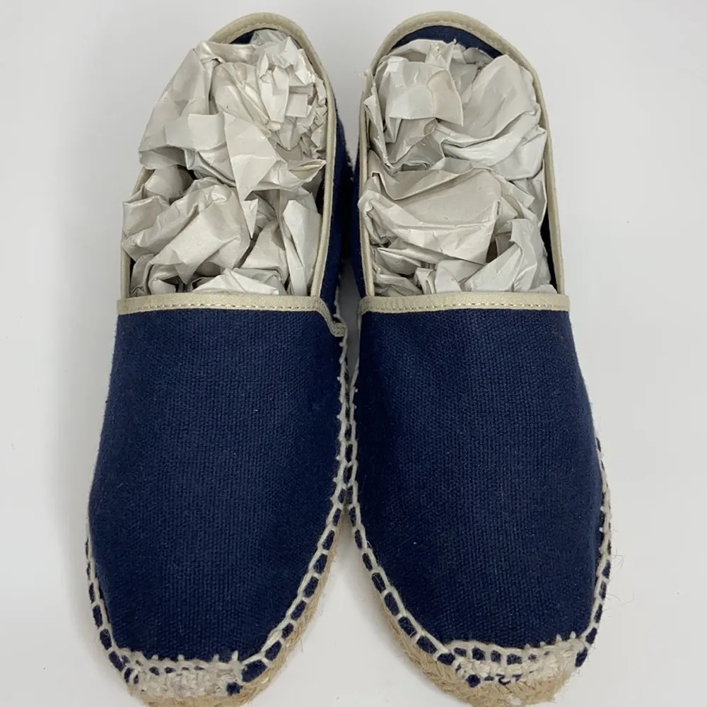 Toni Pons Blue Canvas Espadrilles Tan Trim Slip - Image 12