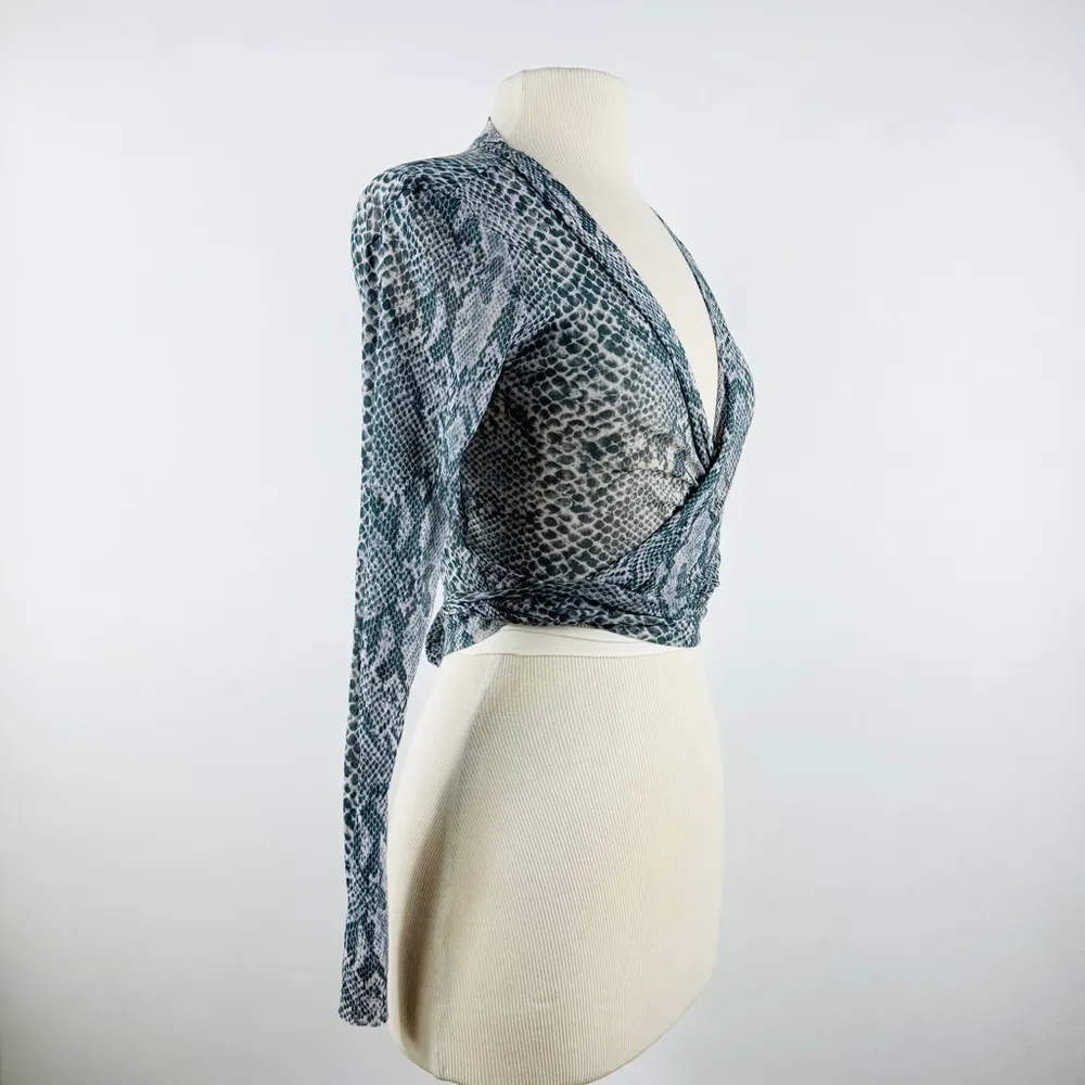 Only Hearts  python snake print semi-sheer wrap blouse NWT - Image 7