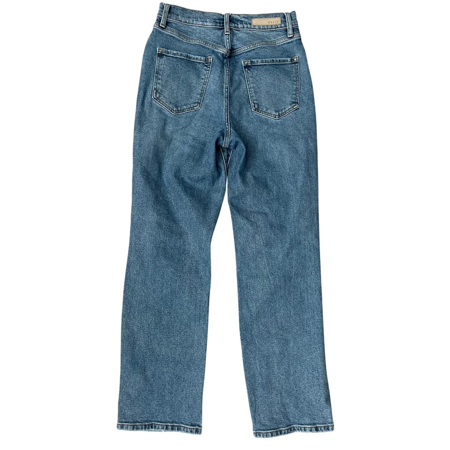 CELLO Stretch Super High Rise Destroyed Dad‎ Jeans Button Fly Medium Wash Size 7 - Image 5