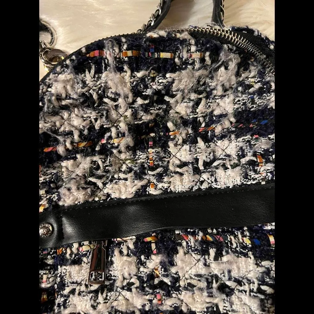 Madden NYC Stylish Tweed Backpack Blue - Image 3