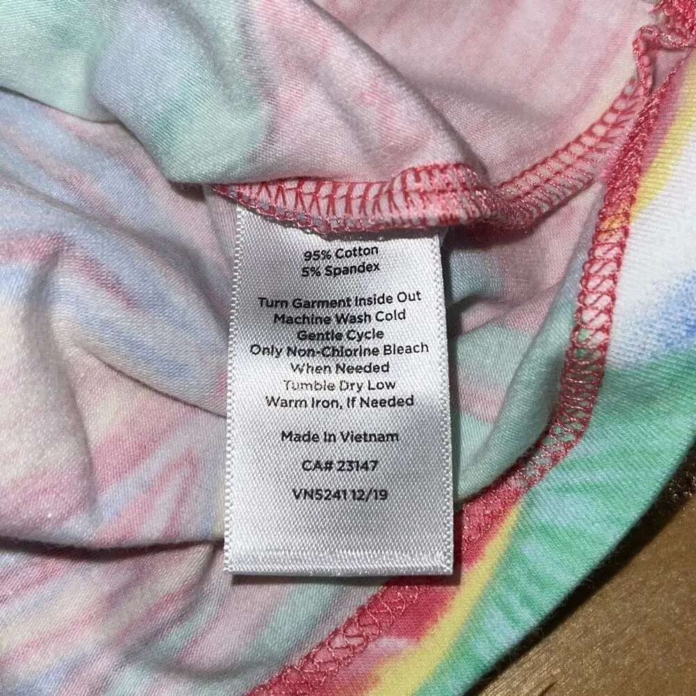 Talbots Tropical Print Short Sleeve Tee Shirt Top Crewneck‎ Size 2X Pink Green - Image 5