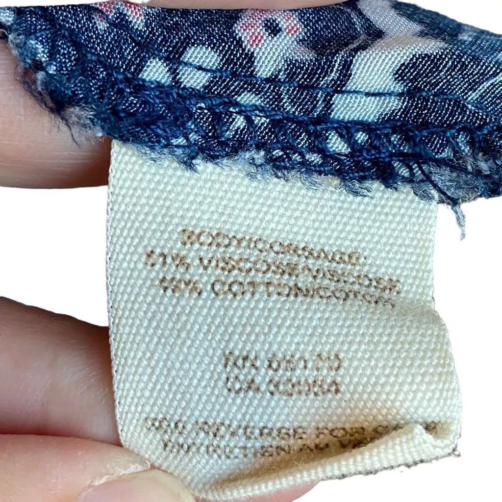 Free People RUMA Blue Floral Tiered Mini Dress Women's Size 2 Viscose‎ Short - Image 5