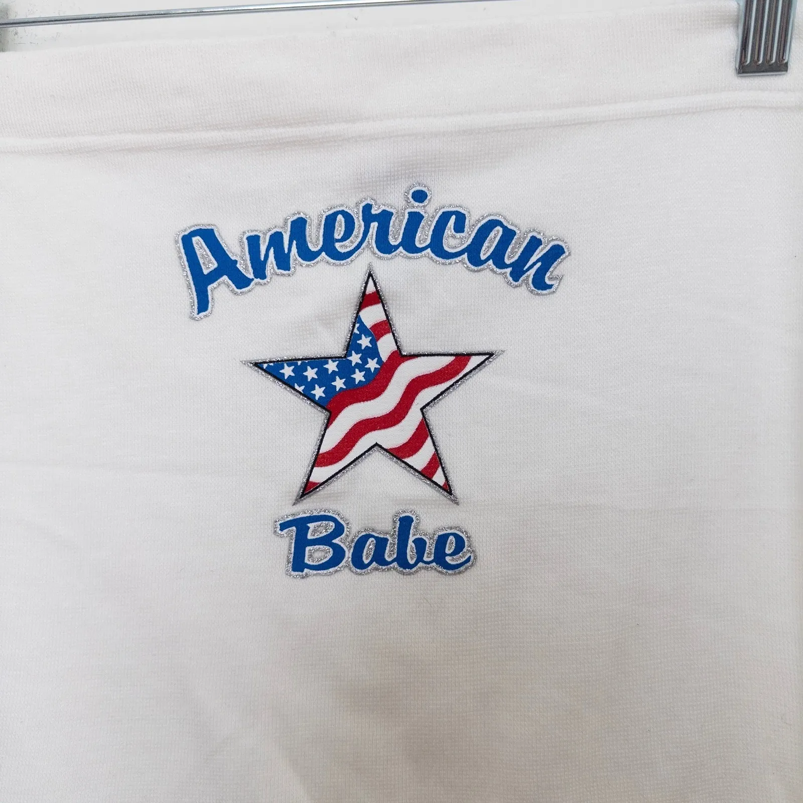 Y2K‎ No Boundaries Womens Tube Top Size L/XL White Americana Graphic USA - Image 3