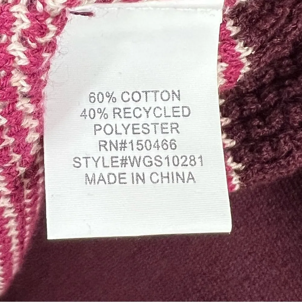 Market & Spruce sweater XXL burgundy stripe waffle weave pullover crew NEW - Image 6