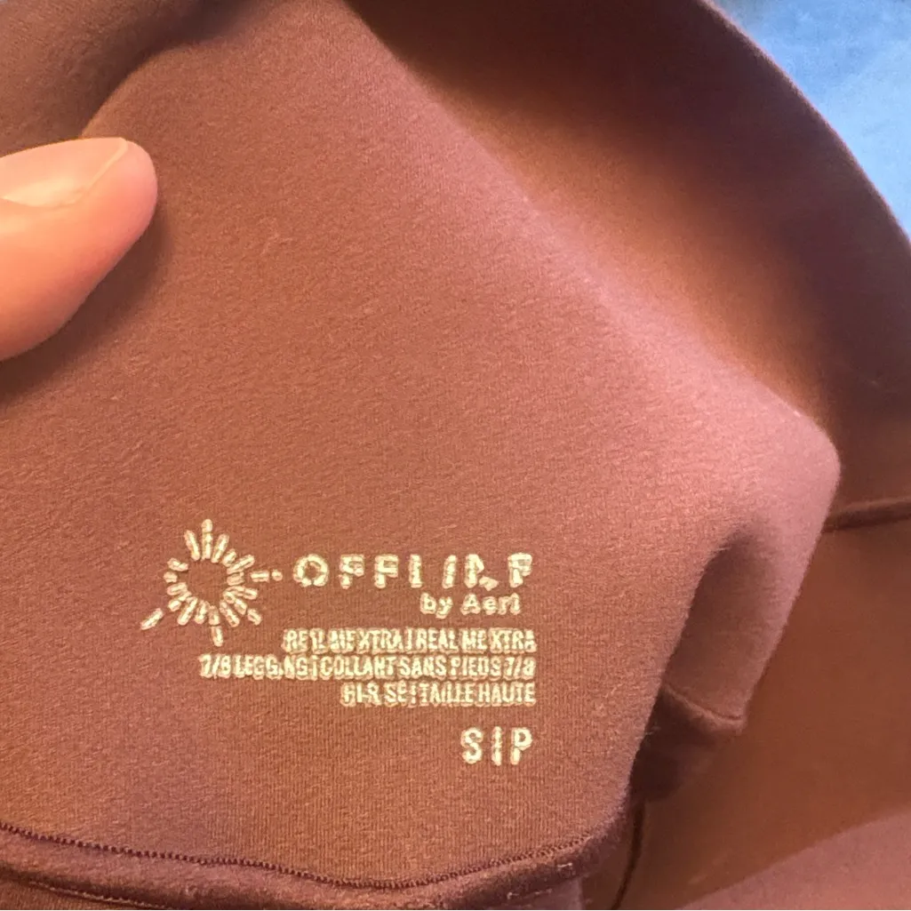 Aerie Offline Real Me Extra 7/8 Brown High-Waisted Leggings Size Small. - Image 5