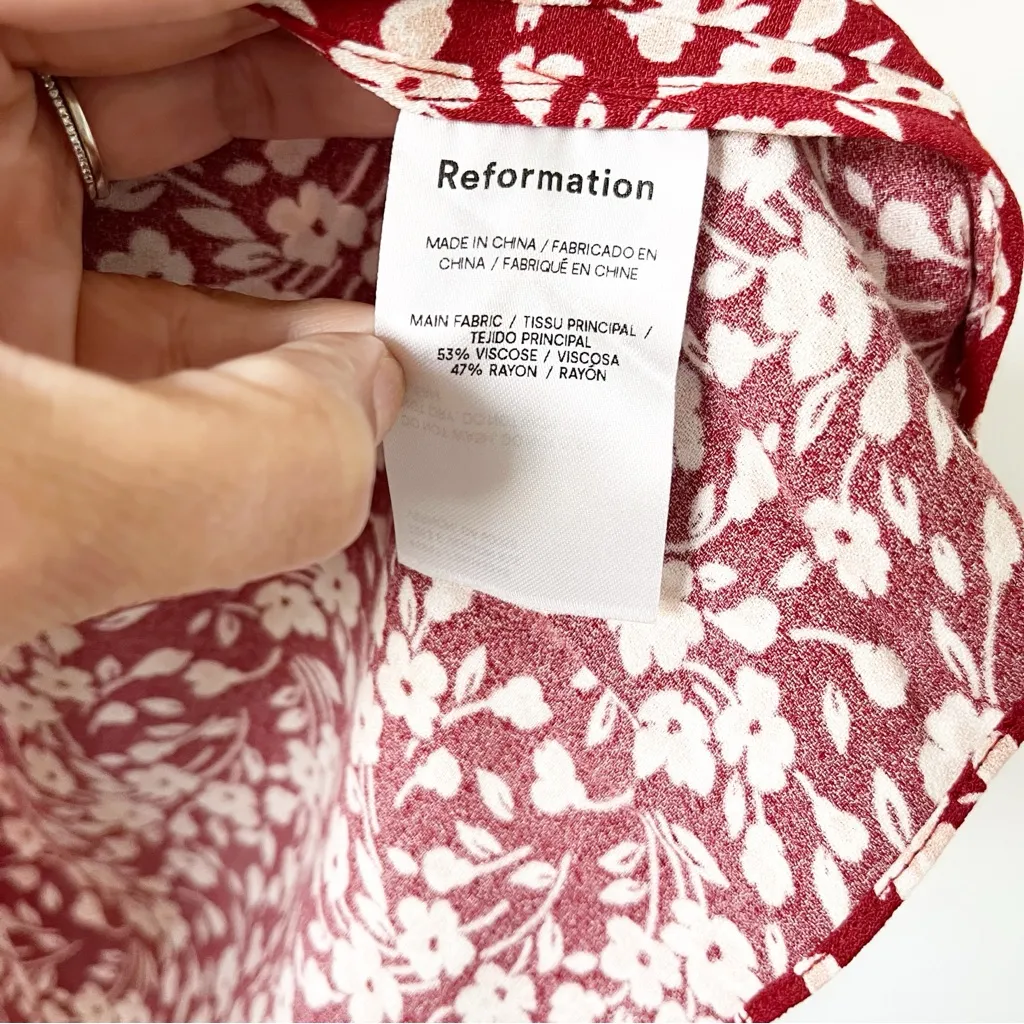 Reformation Olencia Mini Dress in Red Floral - Image 7