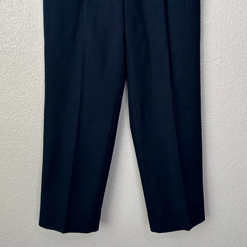 NWT Liz Claiborne Linen Blend Kylie Navy Blue Wrinkle Free Pants - Image 5