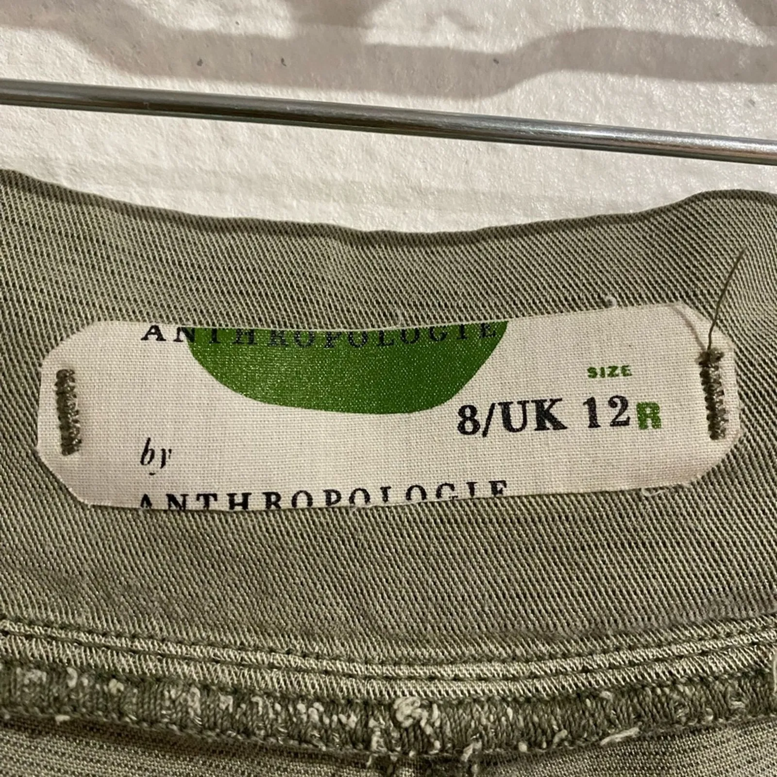 By Anthropologie Green Blythe Wide Leg Crop Pants Sz 8 - Image 9