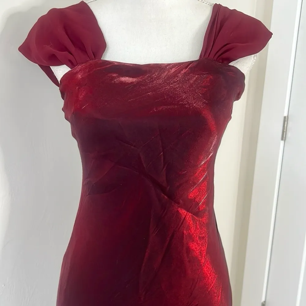 Vintage 90s Vampy Prom Dress Red - Image 3