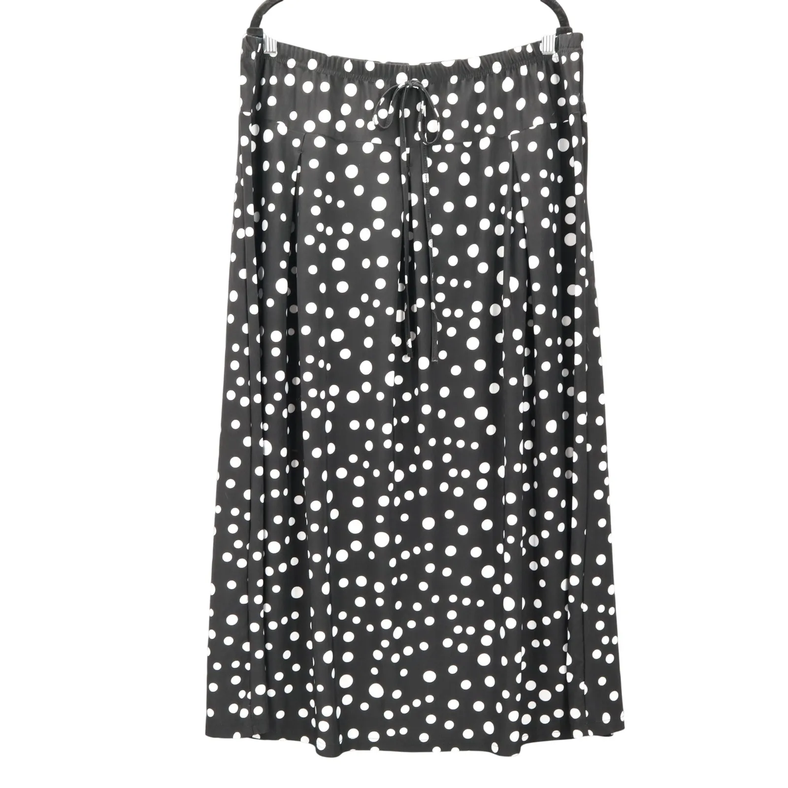 Retro Y2K Vintage Metrowear Black Polka Dot Stretch Maxi Long Flare Skirt 3X Size undefined - Image 2