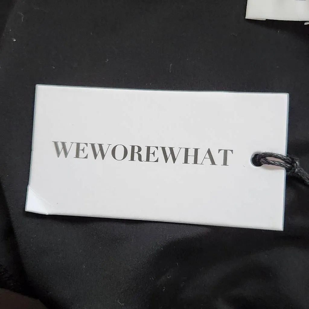 WeWoreWhat Black Asymmetrical Bodysuit NWT Size Small Revolve Black Bodysuit - Image 8