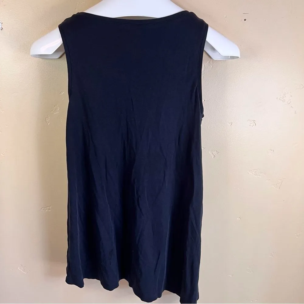 Eileen‎ Fisher By Garnet Hill Sleep or Layer Cotton Black Tanks Size XS Capsule - Image 2