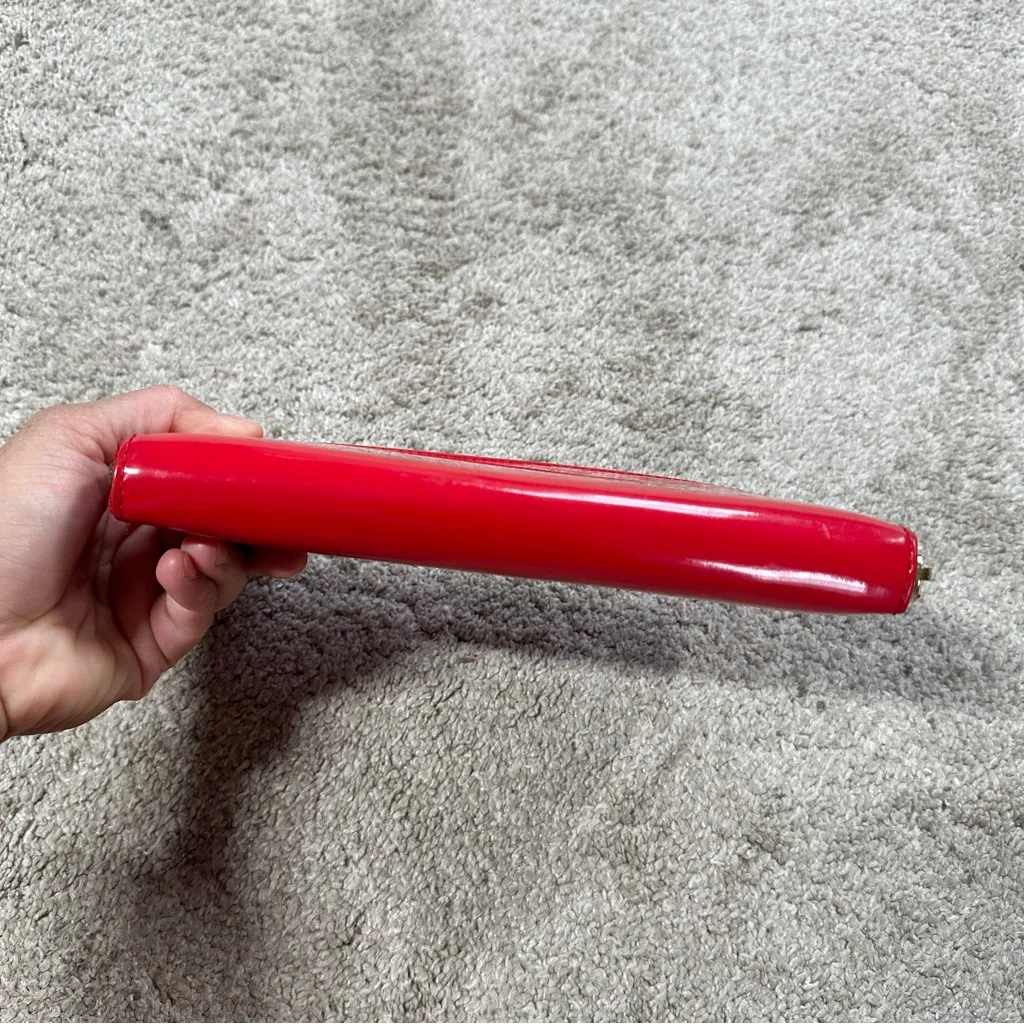 Kate Spade Women’s Red Patent Leather Zip Around Wallet - Image 3