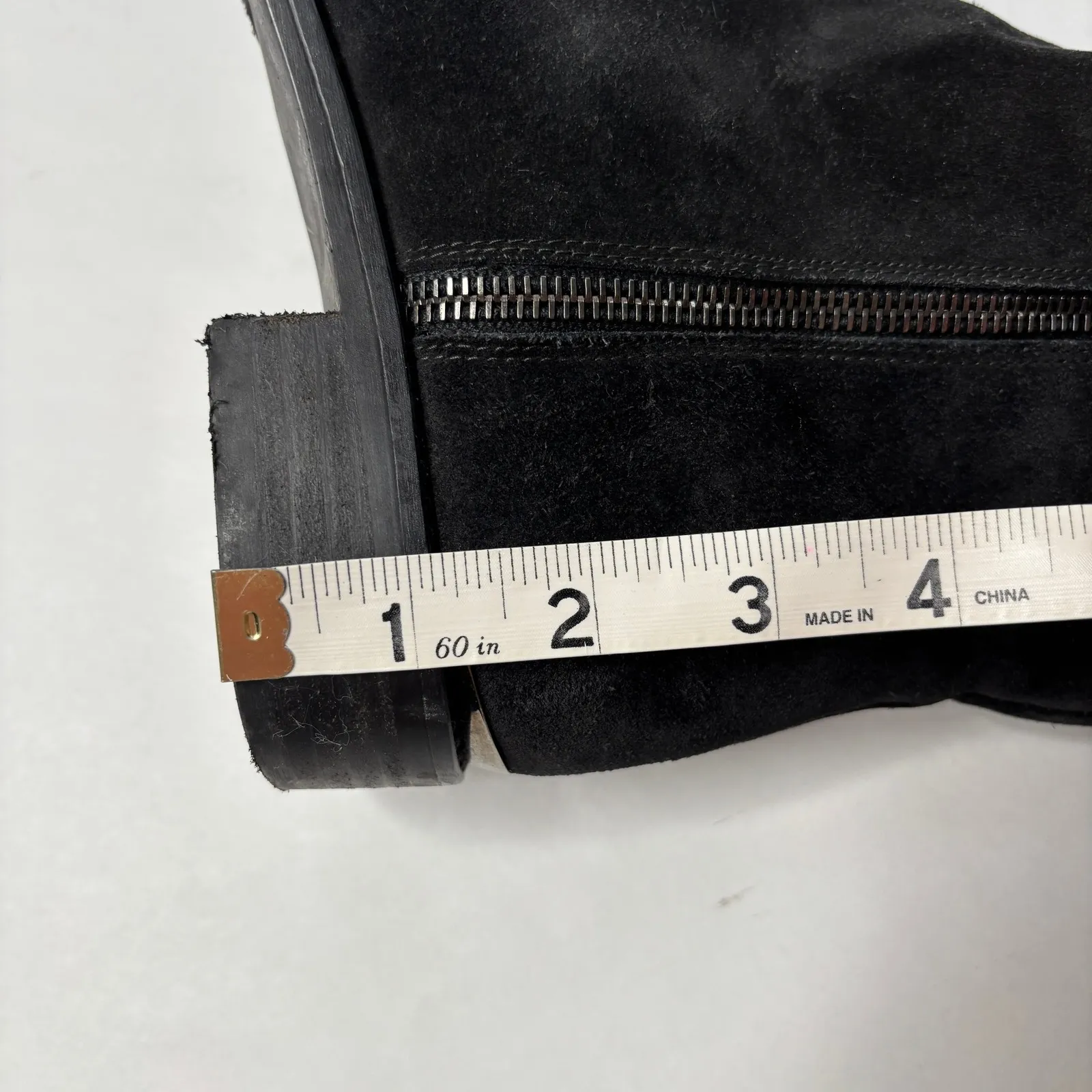 Stuart Weitzman Black Suede Boots 8.5 - Side Zip, Leopard Lined, Made in Spain - Image 9