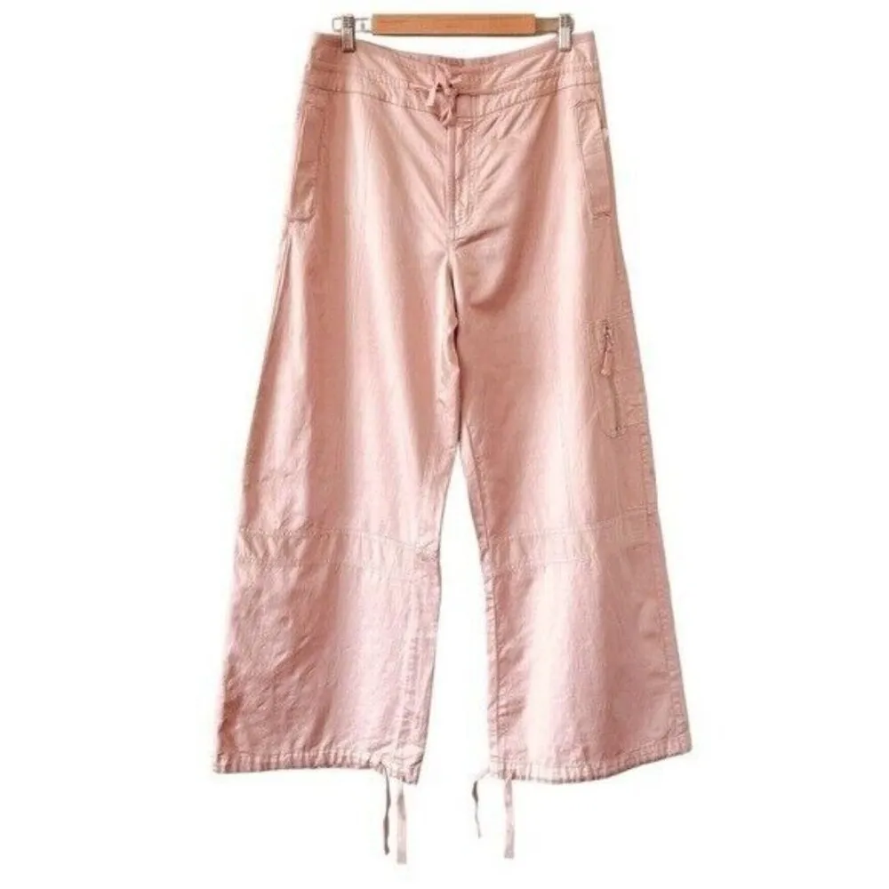 ANTHROPOLOGIE Pilcro Satin Cargo Parachute Pants Pink Combo Size 31 NEW - Image 2