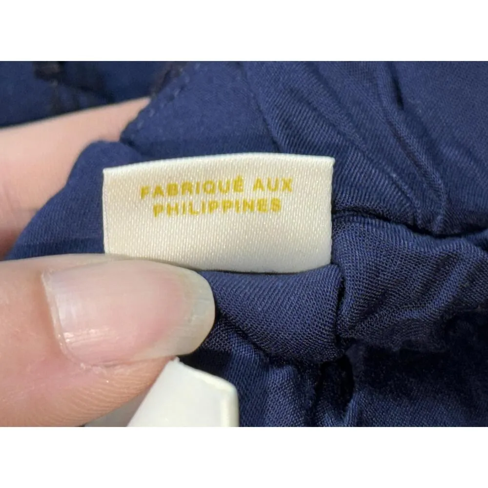 NWT Maeve Anthropology Navy Blue Black Elastic Fringe High Low Midi Skirt Size M - Image 9