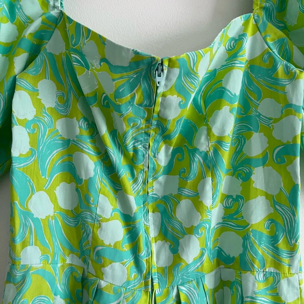 Vintage Lilly Pulitzer Puff Sleeve Tulip Print Midi Dress - Image 4
